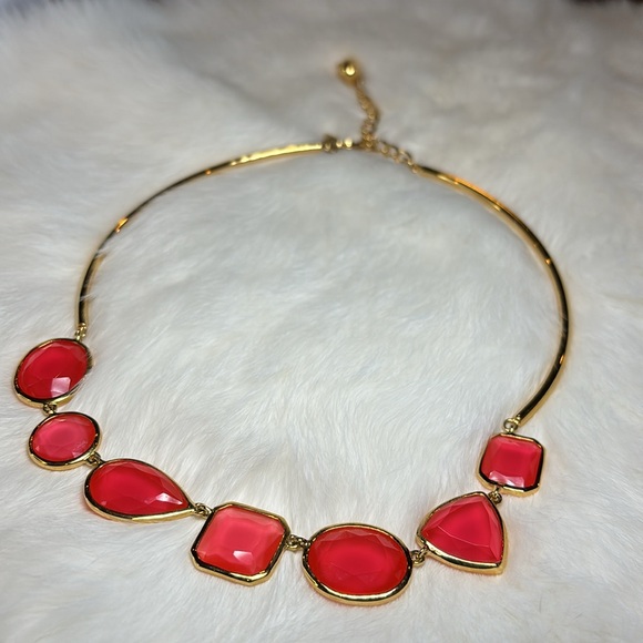 Kate Spade Vegas Jewels Collar Necklace. Caberet pink gold toned. - Picture 4 of 7